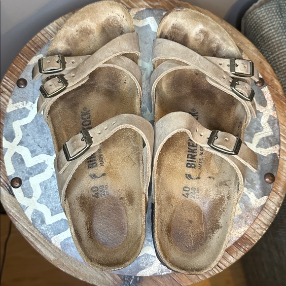 Birkenstock Tan Double Strap Sandals women’s 9 - Picture 3 of 10